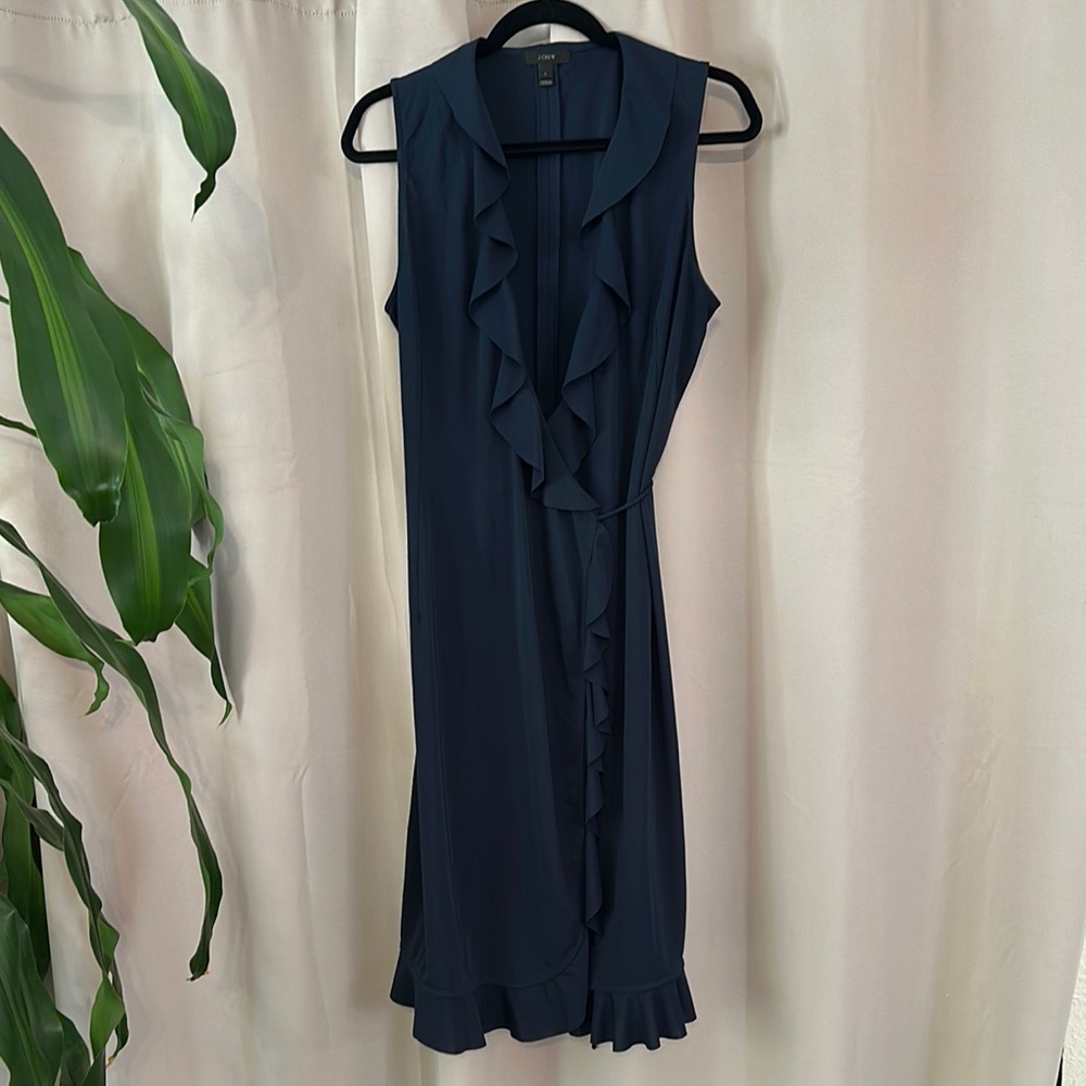 J. Crew Blue Ruffled Tiered Sundress